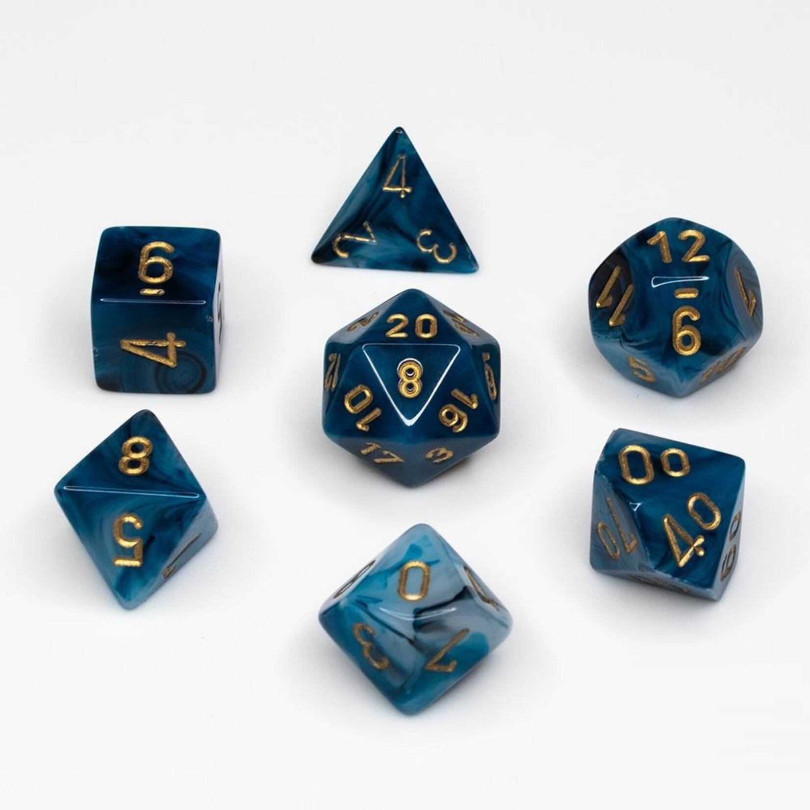 Chessex Chessex 7-Die set Phantom - Teal/Gold