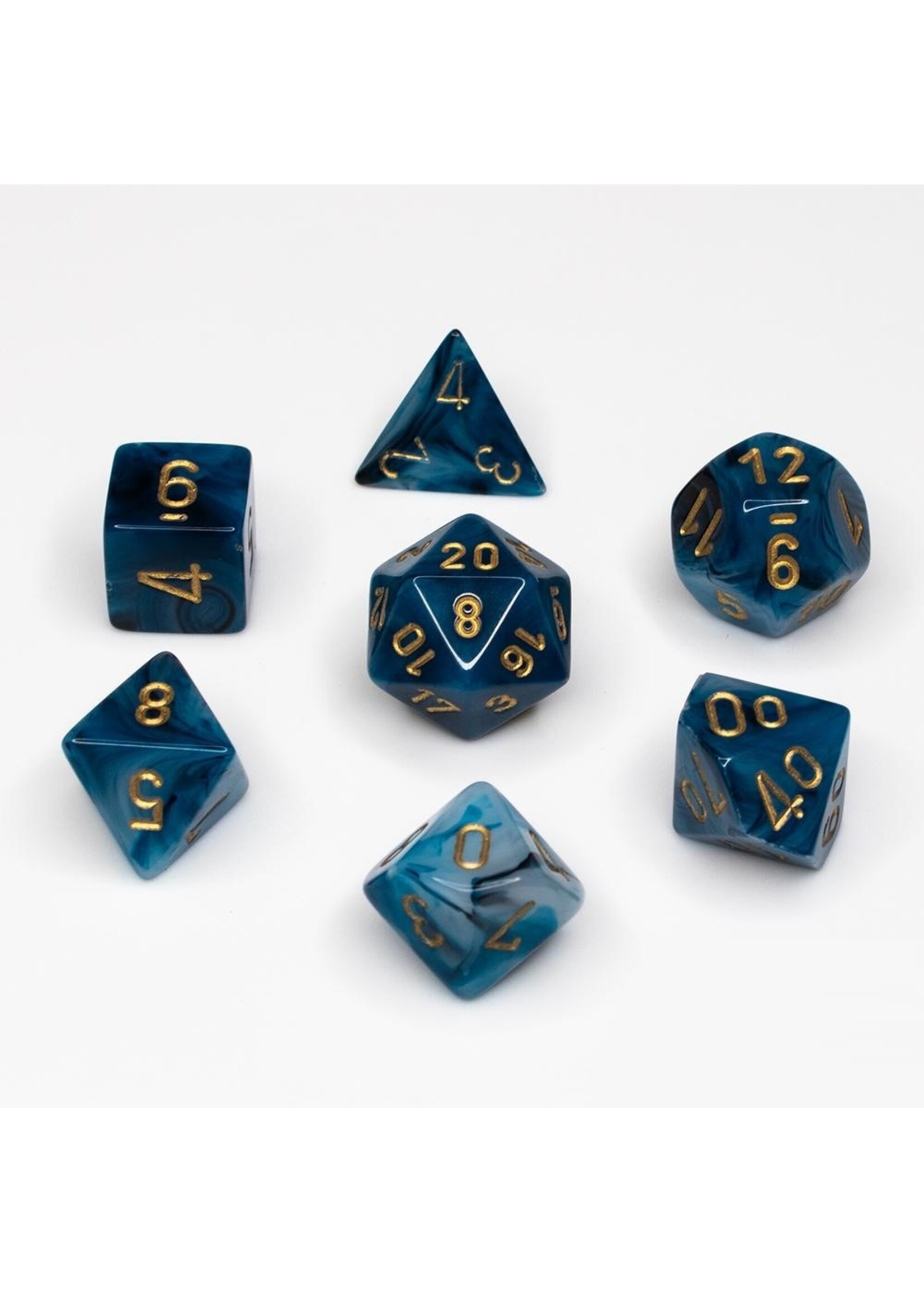 Chessex Chessex 7-Die set Phantom - Teal/Gold