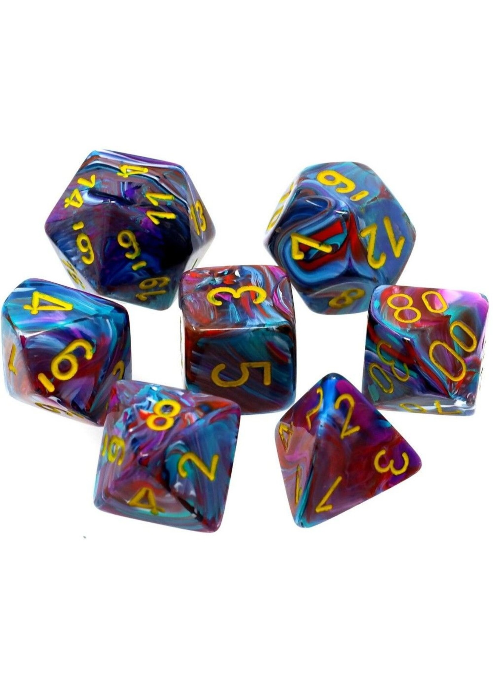 Chessex Chessex 7-Die set Festive - Mosaic/Yellow