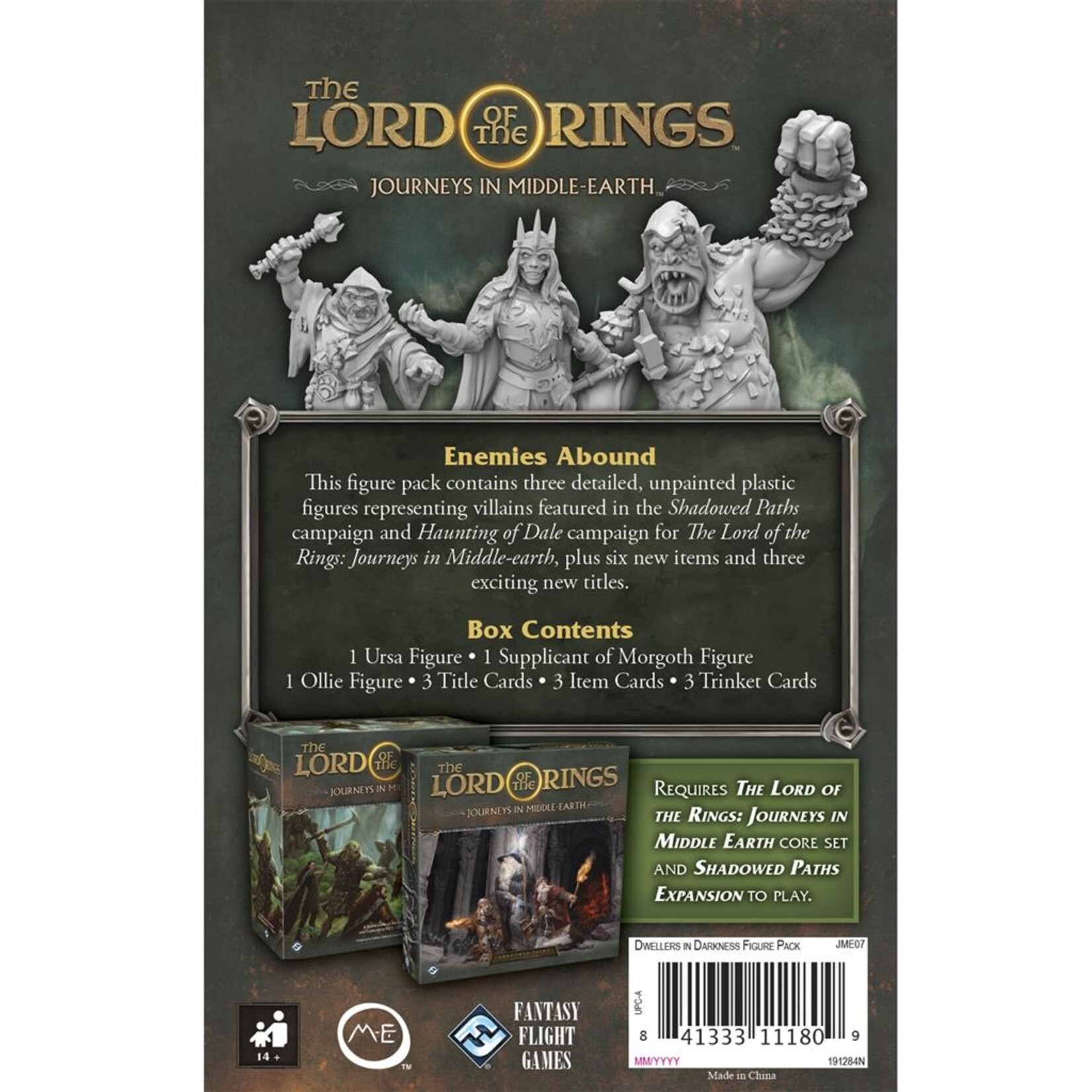 Fantasy Flight Games Lord of the Rings Journeys in Middle-Earth: Dwellers in Darkness Figure Pack (EN)