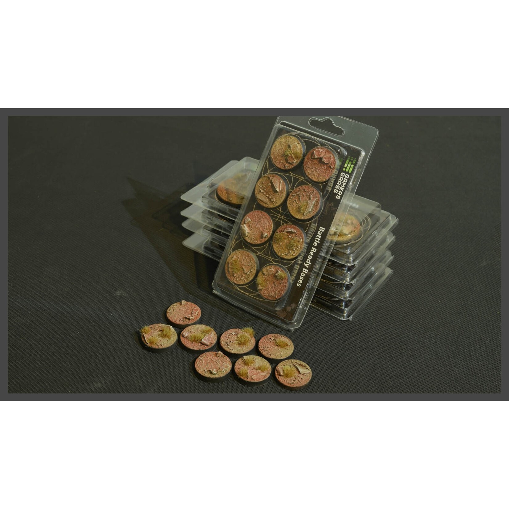 Gamers Grass Badlands Bases Pre-Painted (8x 32mm Round)