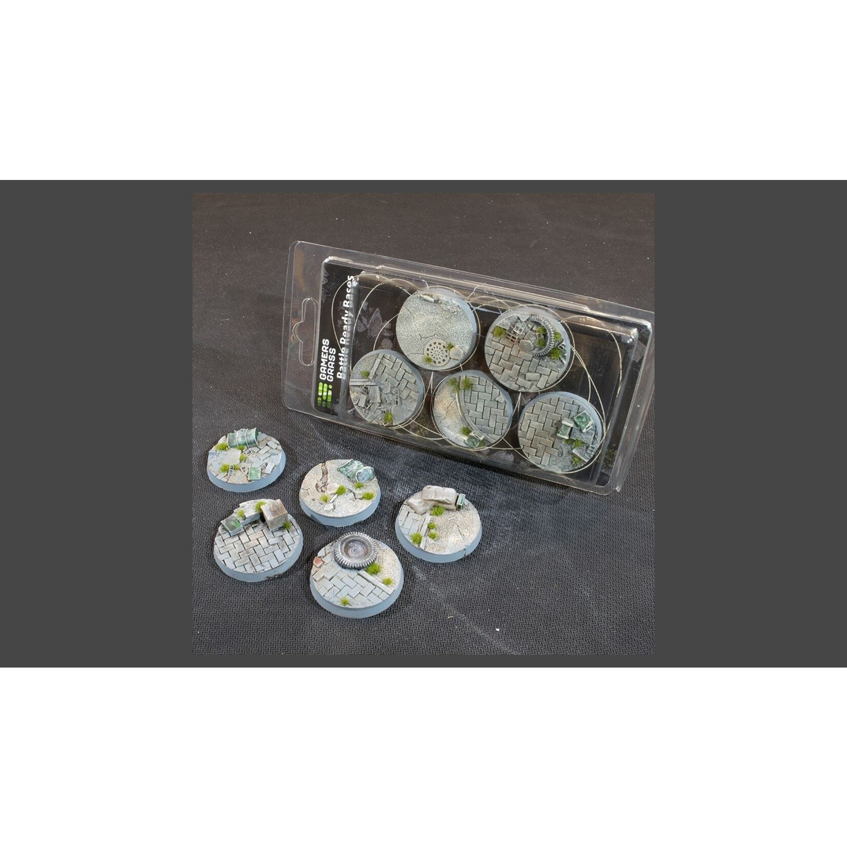 Gamers Grass Urban Warfare Bases Pre-Painted (5x 40mm Round)