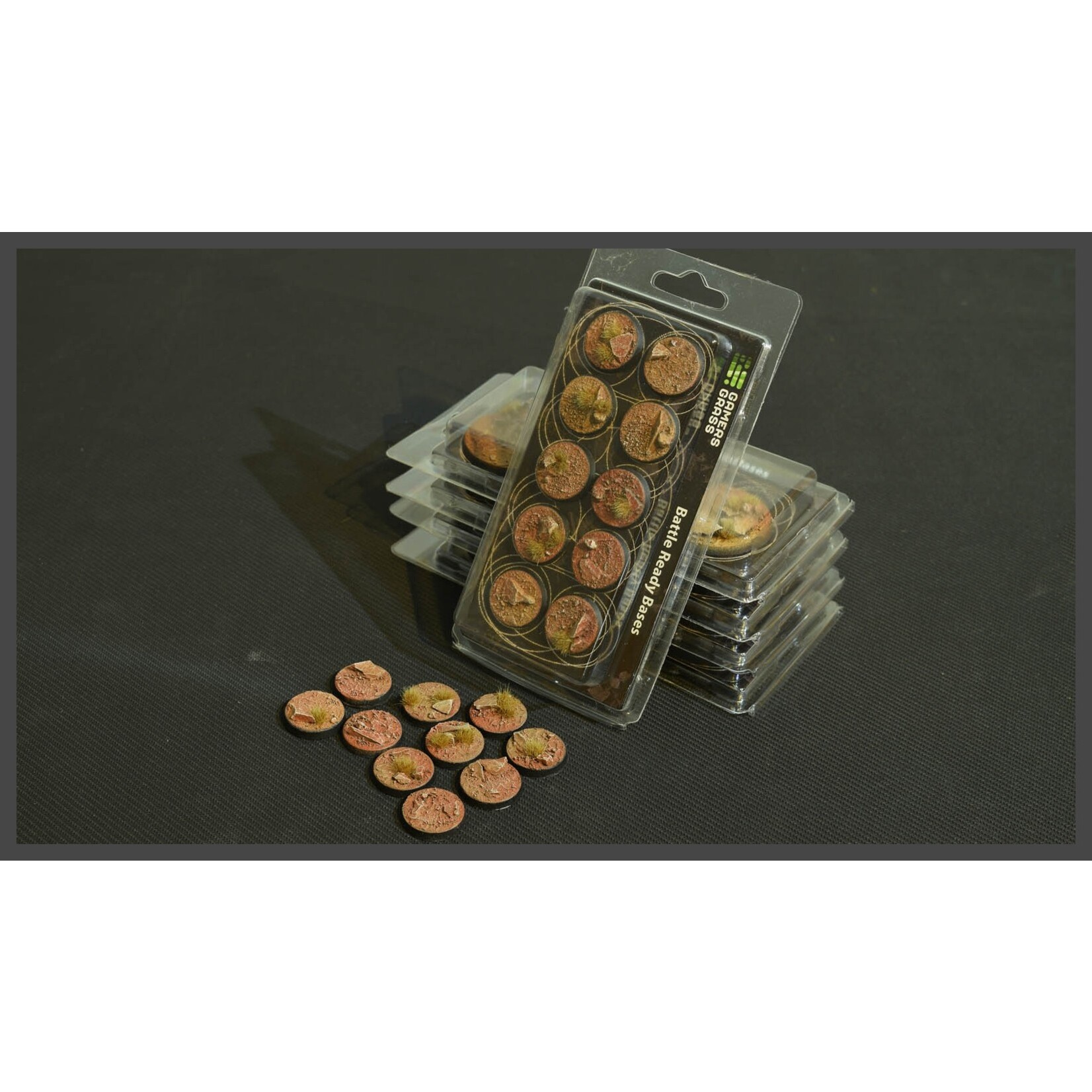 Gamers Grass Badlands Bases Pre-Painted (10x 25mm Round)