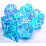 Chessex Chessex 7-Die set Borealis Luminary  - Sky Blue/White