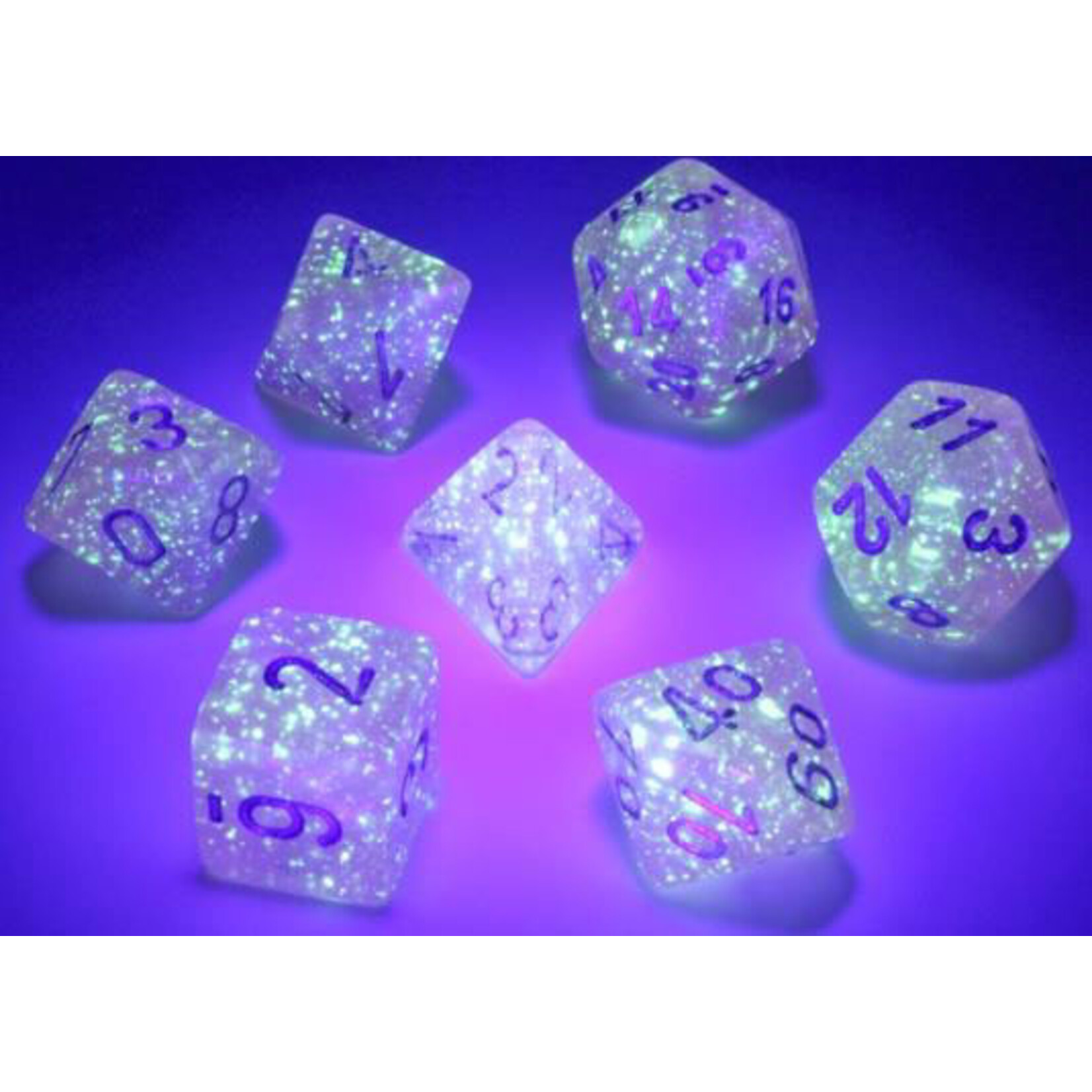 Chessex Chessex 7-Die set Borealis Luminary  - Pink/Silver