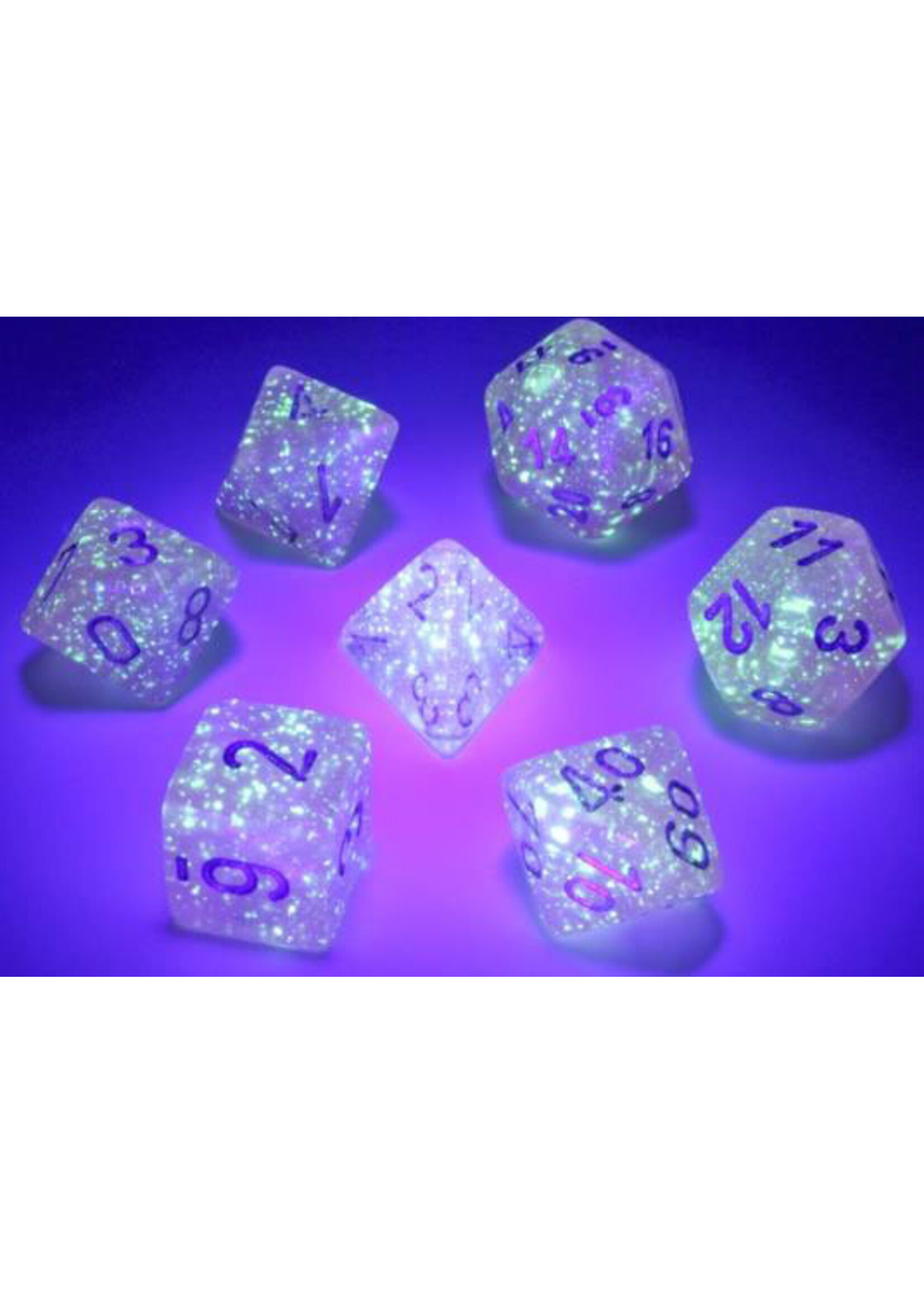 Chessex Chessex 7-Die set Borealis Luminary  - Pink/Silver