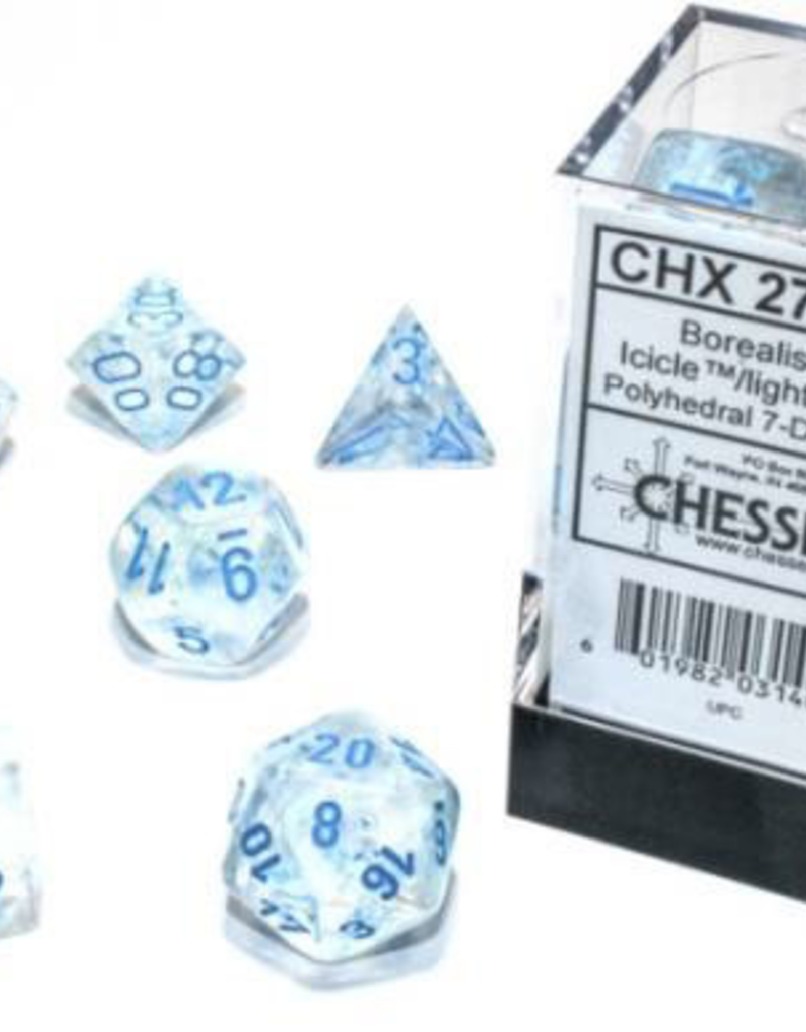 Chessex Chessex 7-Die set Borealis Luminary  - Icicle/Light Blue