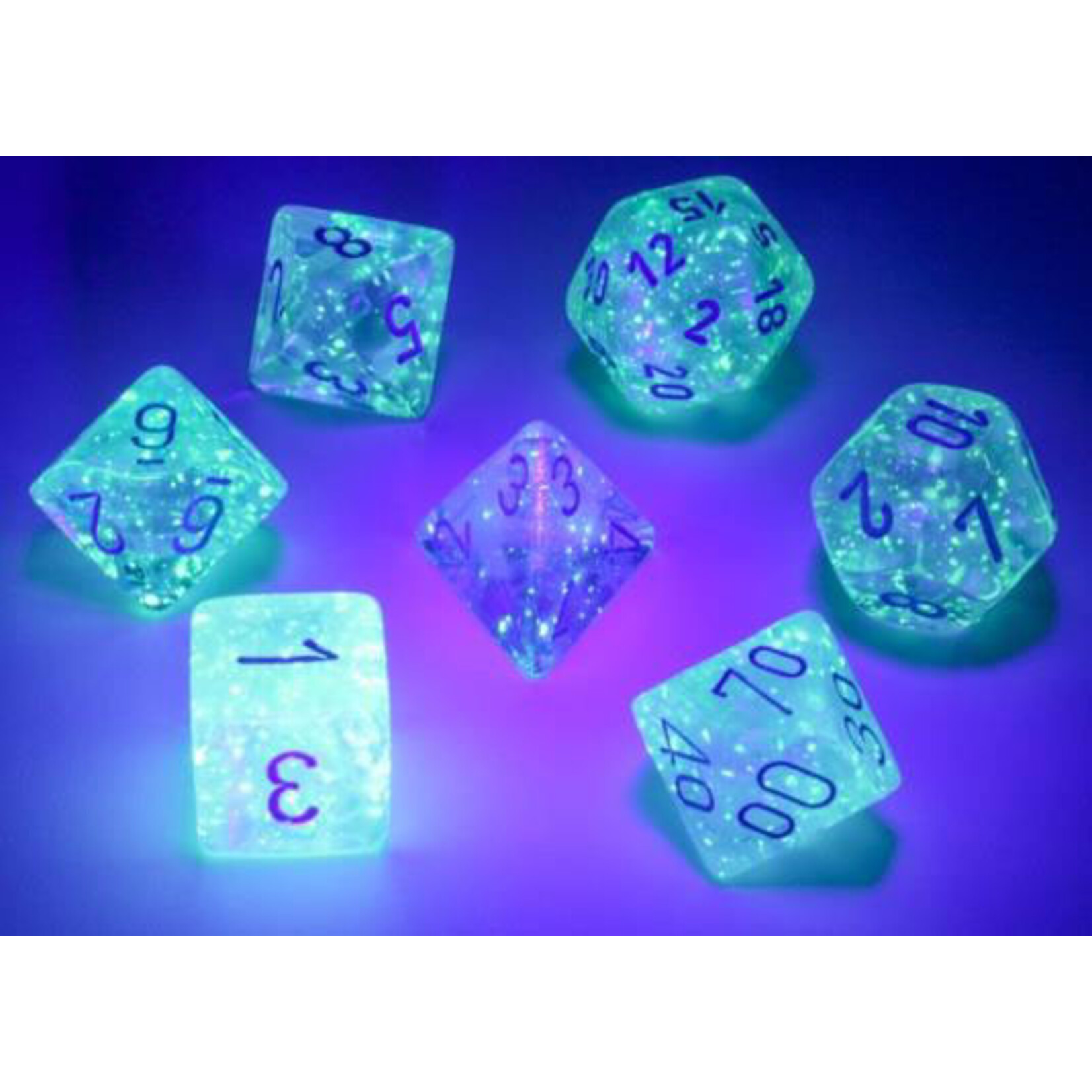 Chessex Chessex 7-Die set Borealis Luminary  - Icicle/Light Blue