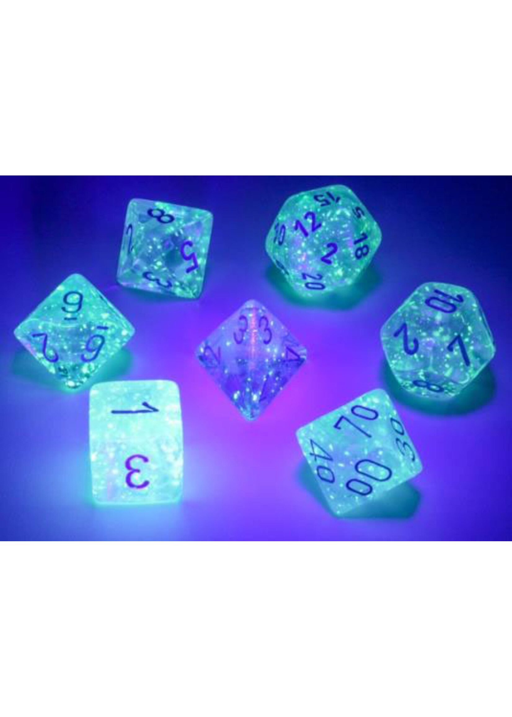 Chessex Chessex 7-Die set Borealis Luminary  - Icicle/Light Blue