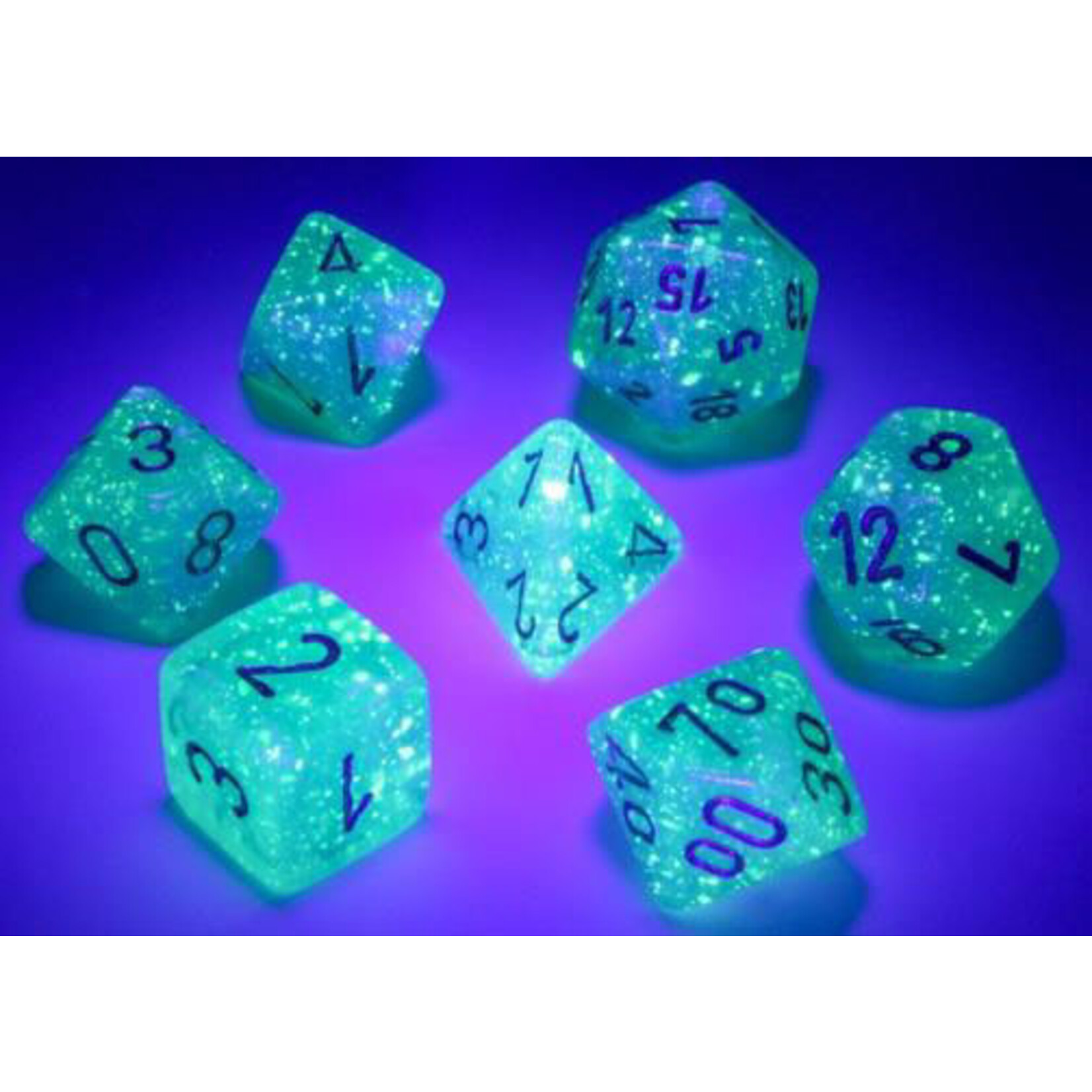 Chessex Chessex 7-Die set Borealis Luminary  - Light Green/Gold