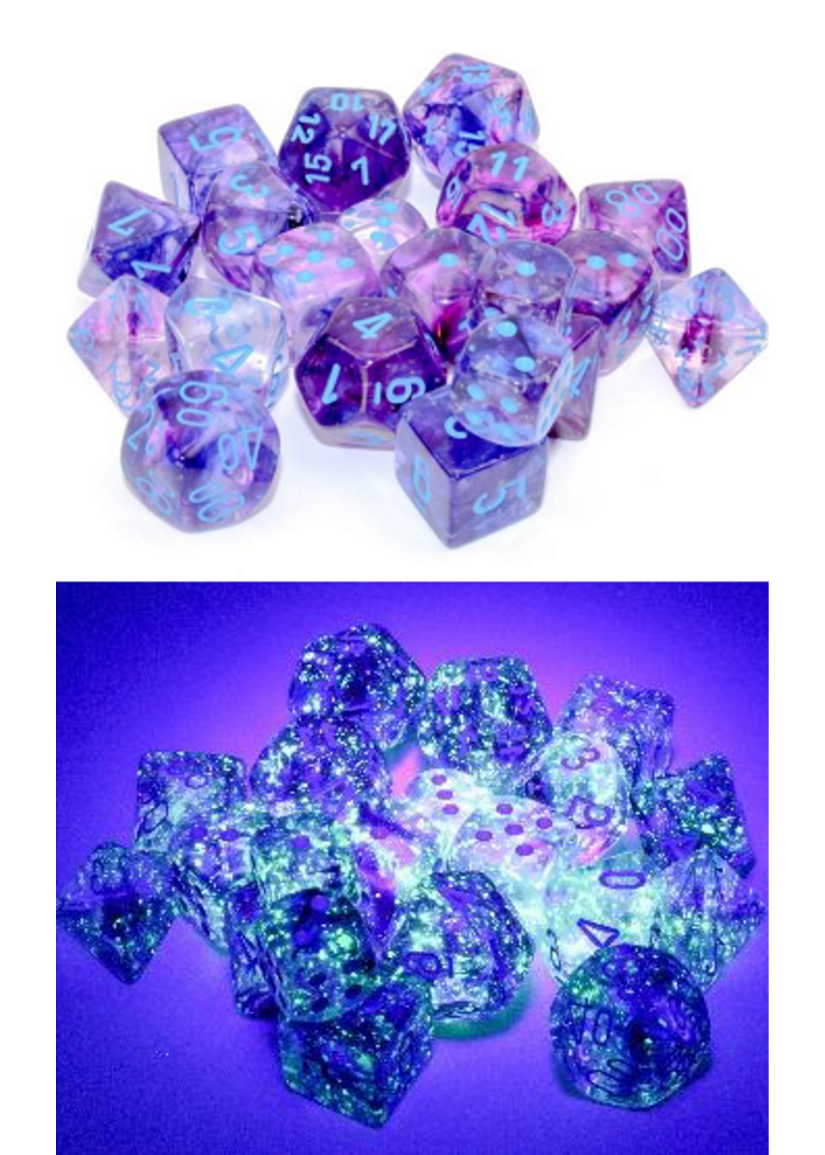 Chessex Chessex 7-Die set Nebula Luminary - Nocturnal/Blue