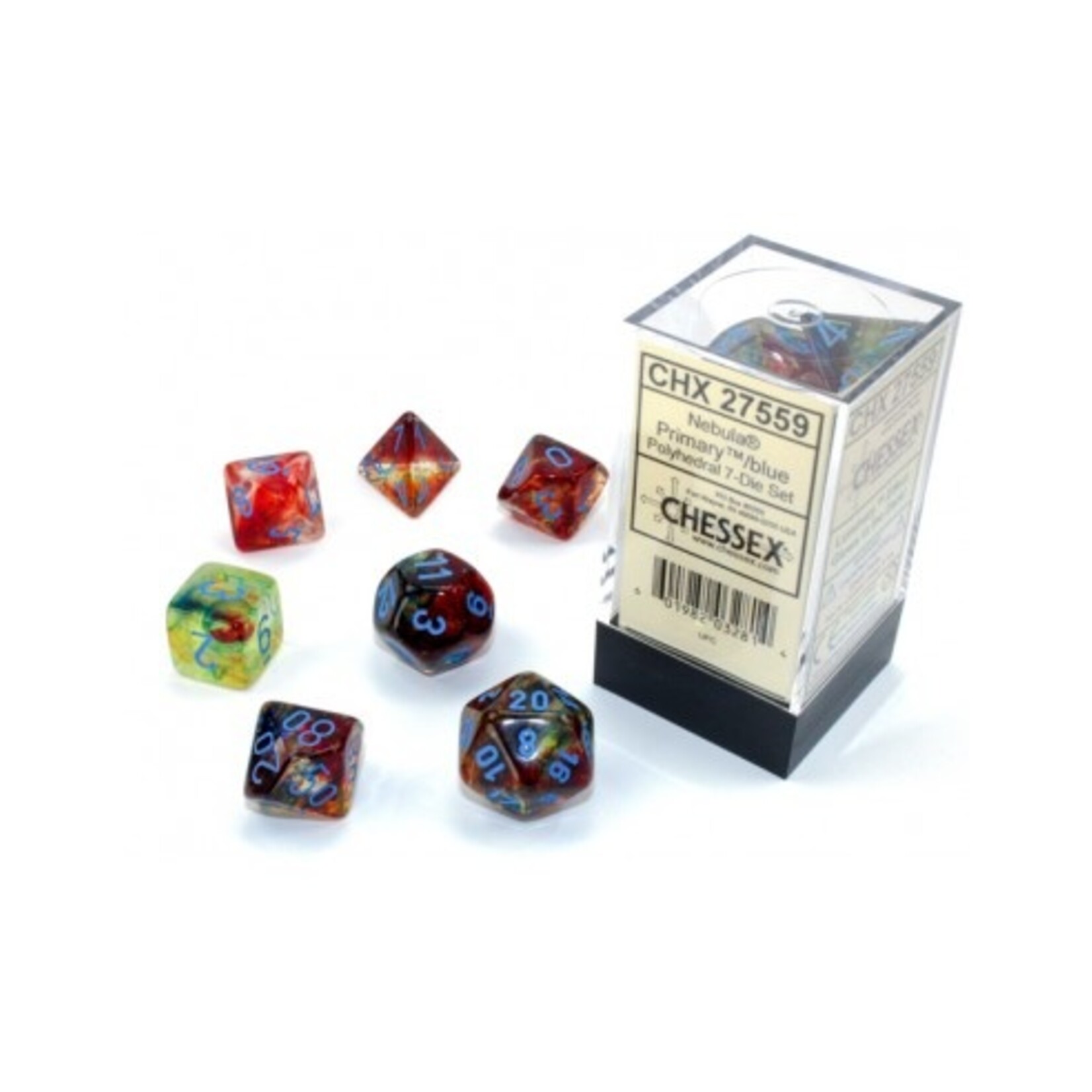 Chessex Chessex 7-Die set Nebula Luminary - Primary/Blue