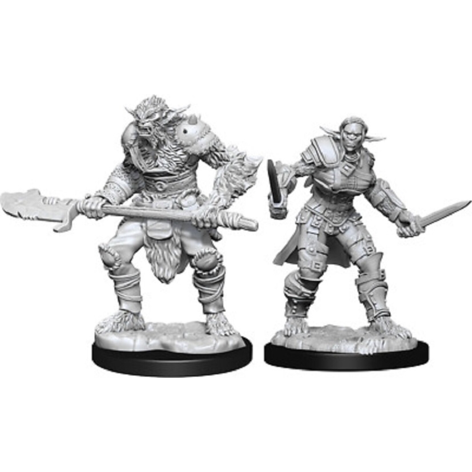 Wizkids D&D Nolzur's Marvelous Miniatures Bugbear Barbarian Male & Bugbear Rogue Female