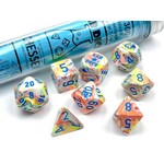 Chessex Chessex 8-Die set Lab Dice Festive Kaleidoscope/Blue