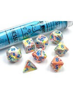 Chessex Chessex 8-Die set Lab Dice Festive Kaleidoscope/Blue