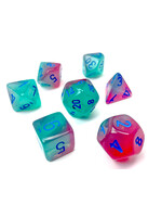 Chessex Chessex 7-Die set Gemini Gel Green-Pink/Blue