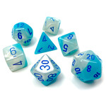 Chessex Chessex 7-Die set Gemini - Pearl Turquoise-White/Blue