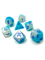Chessex Chessex 7-Die set Gemini - Pearl Turquoise-White/Blue