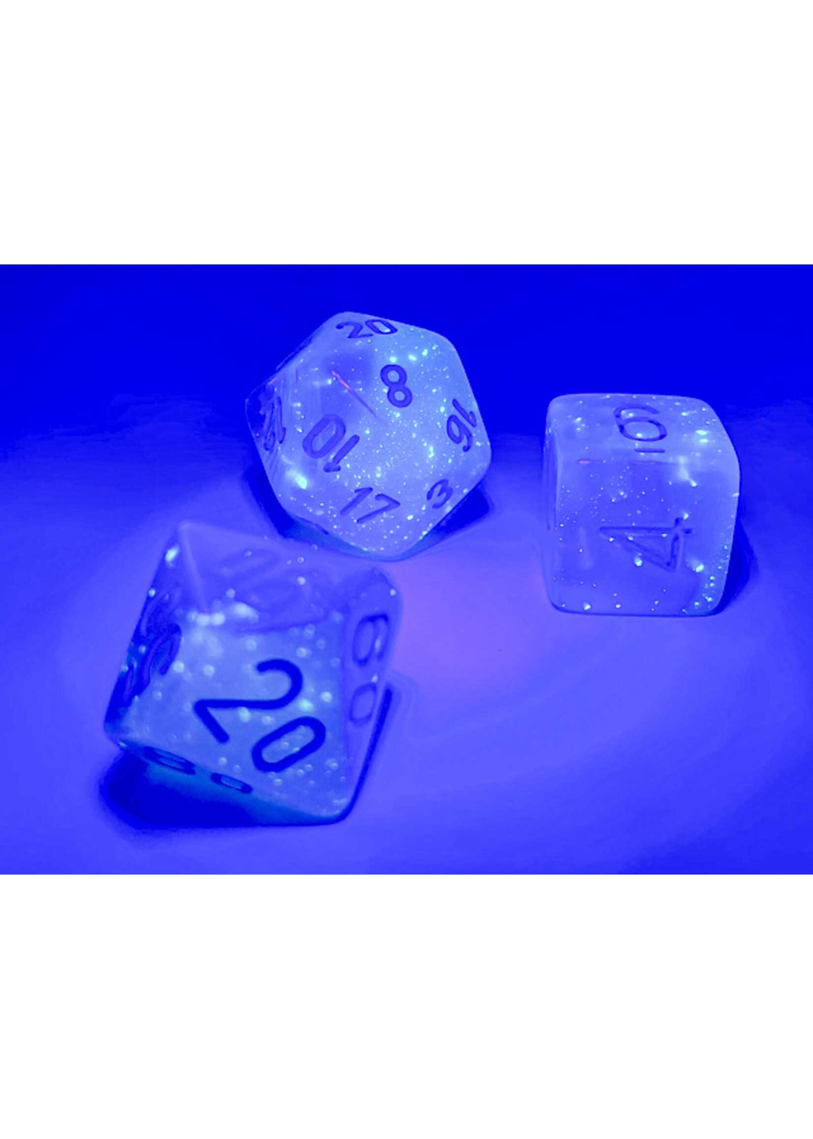 Chessex Chessex 7-Die set Gemini - Pearl Turquoise-White/Blue
