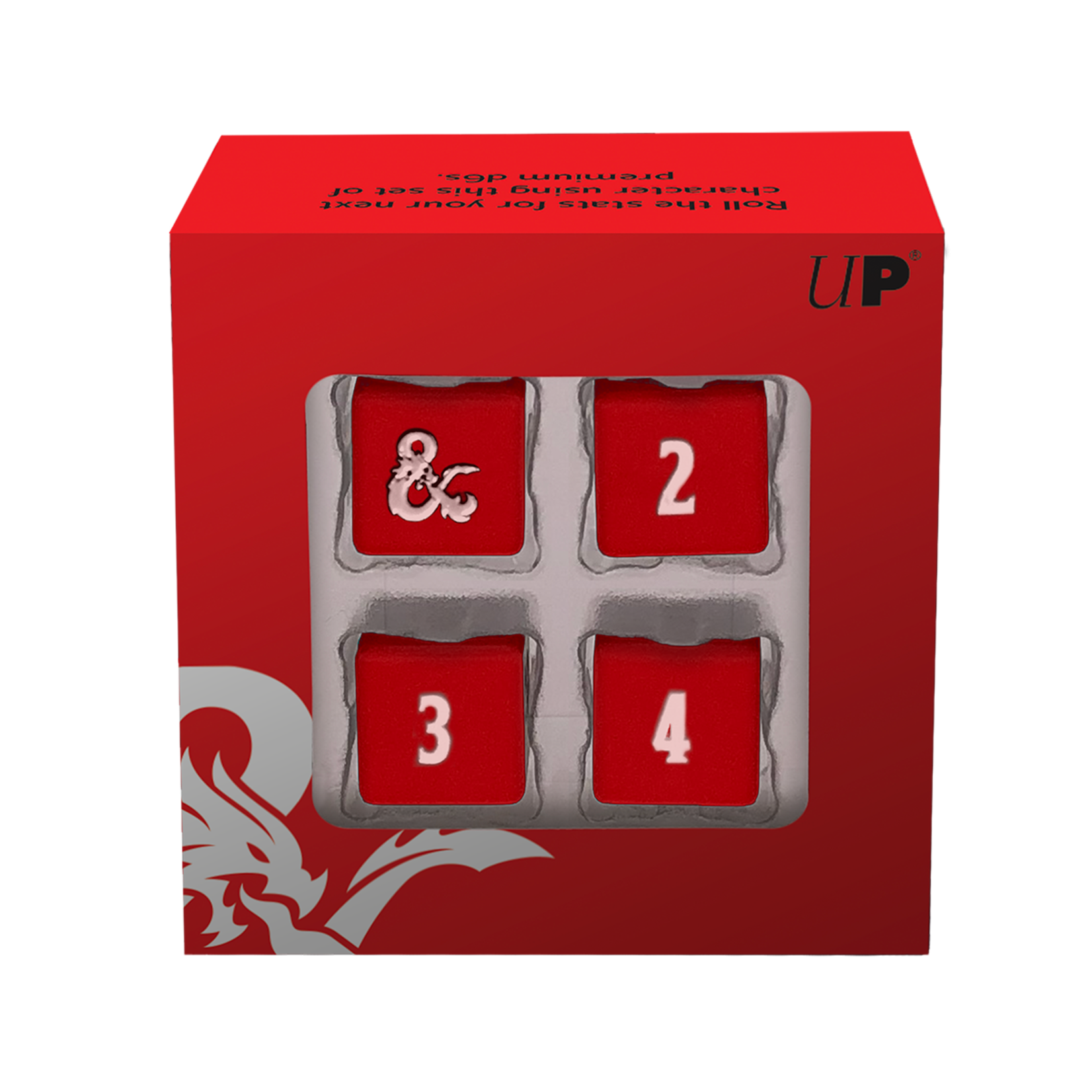 Ultra Pro Heavy Metal D6 4x Dice Set for Dungeons & Dragons - Red