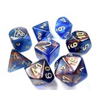 Chessex Chessex 8-Die set Lab Dice Lustrous Azurite/Gold