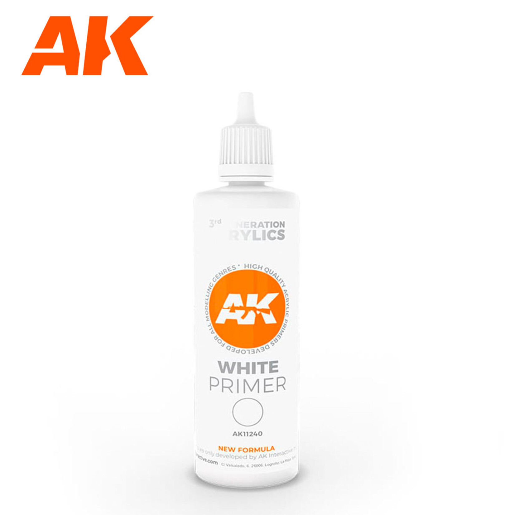 AK Interactive AK Airbrush / Brush Primer White (100ml)