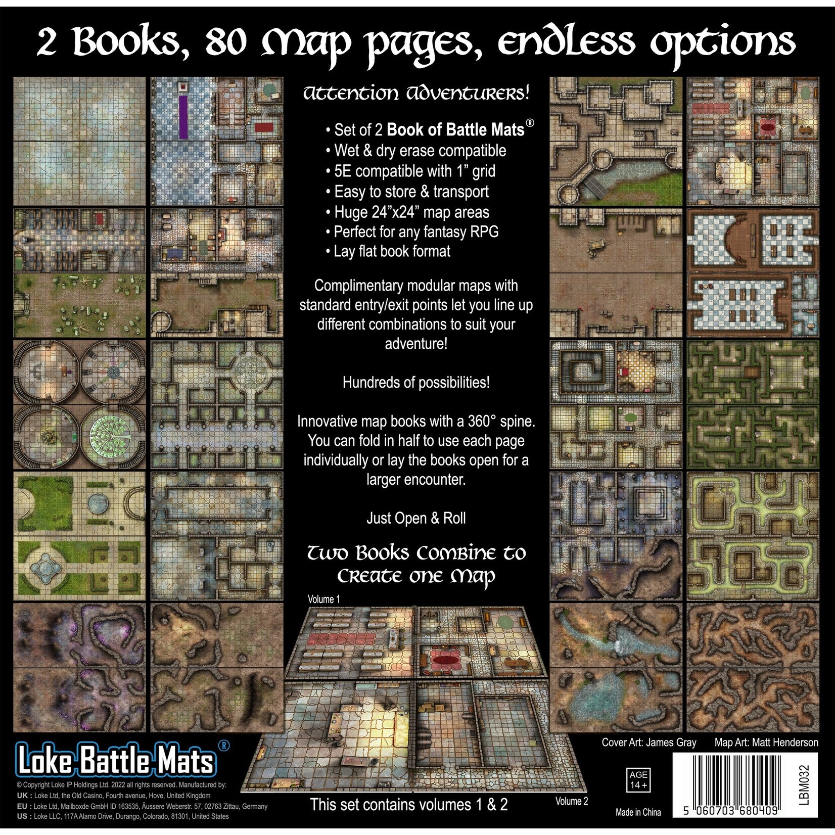 Loke Battlemats Castles, Crypts & Caverns Books of Battle Mats (EN)