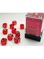 Chessex Chessex 36 x D6 Set Translucent 12mm - Red/White
