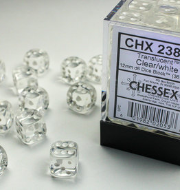 Chessex Chessex 36-Die Set Translucent 12mm - Clear/White