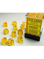 Chessex Chessex 36 x D6 Set Translucent 12mm - Yellow/White
