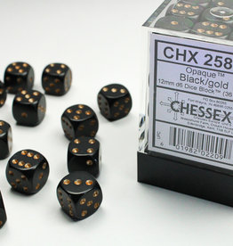 Chessex Chessex 36-Die Set Opaque 12mm - Black/Gold