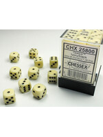Chessex Chessex 36 x D6 Set Opaque 12mm - Ivory/Black