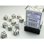 Chessex Chessex 36 x D6 Set Opaque 12mm - White/Black