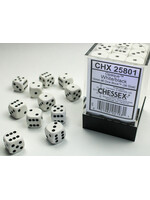 Chessex Chessex 36 x D6 Set Opaque 12mm - White/Black