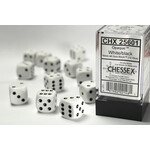 Chessex Chessex 12 x D6 Set Opaque 16mm - White/Black