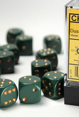 Chessex Chessex 12-Die Set Opaque 16mm - Dusty Green/Copper