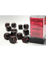 Chessex Chessex 12 x D6 Set Opaque 16mm - Black/Red