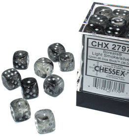 Chessex Chessex 36-Die Set Borealis Luminary 12mm - Light Smoke/Silver