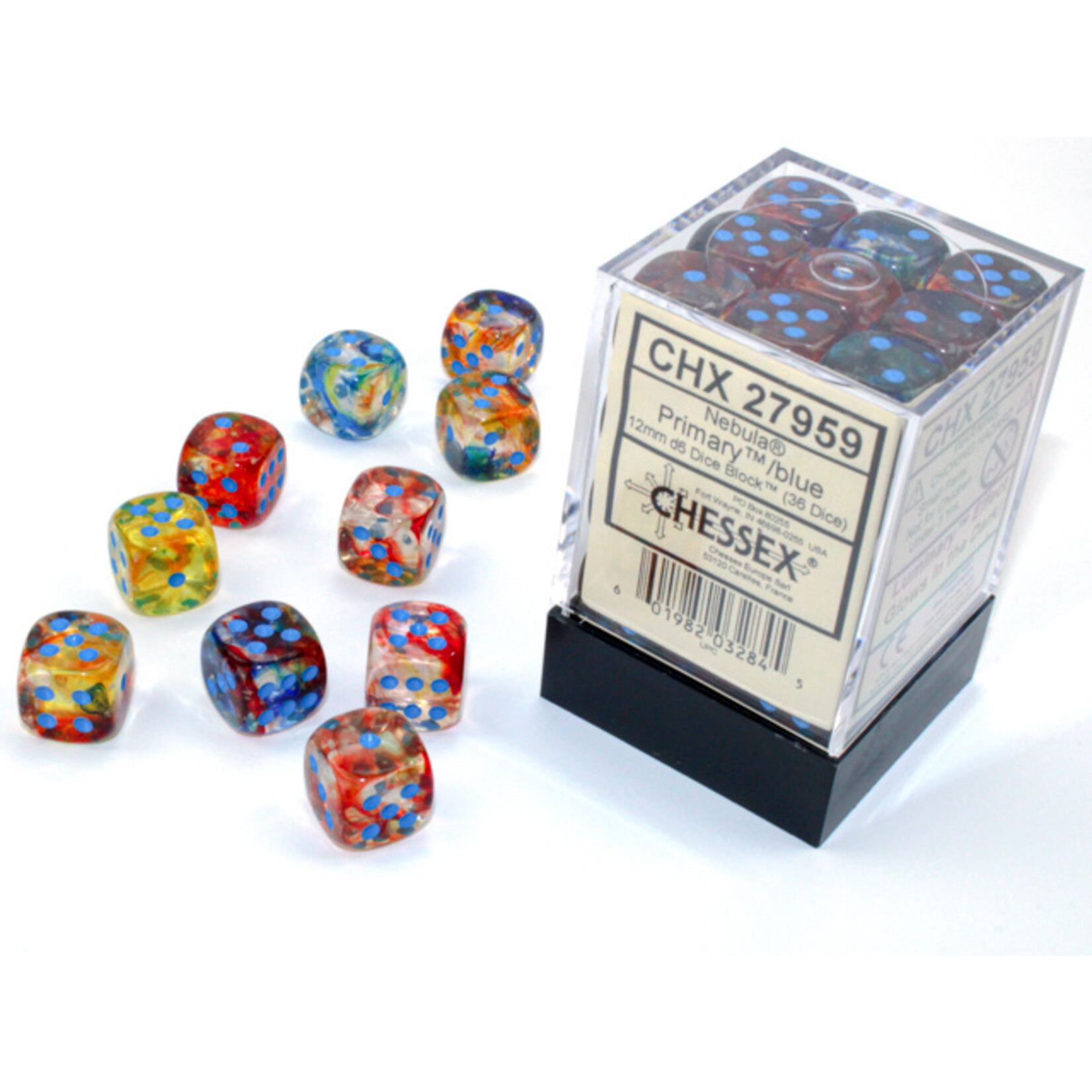 Chessex Chessex 36 x D6 Set Nebula 12mm - Primary/Blue