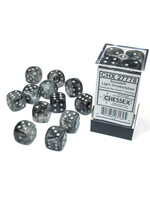 Chessex Chessex 12 x D6 Set Borealis Luminary 16mm - Light Smoke/Silver