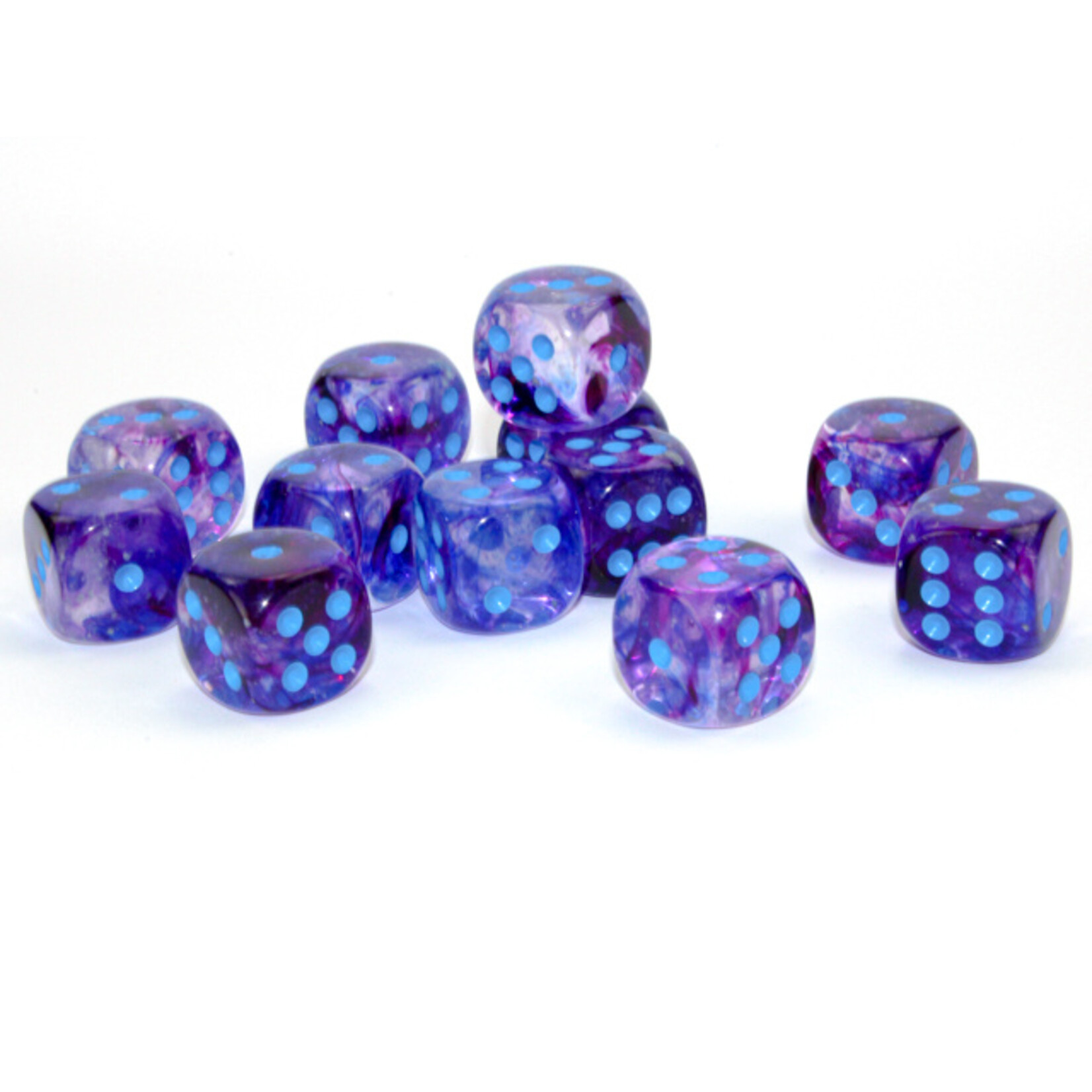 Chessex Chessex 12 x D6 Set Nebula 16mm - Nocturnal/Blue