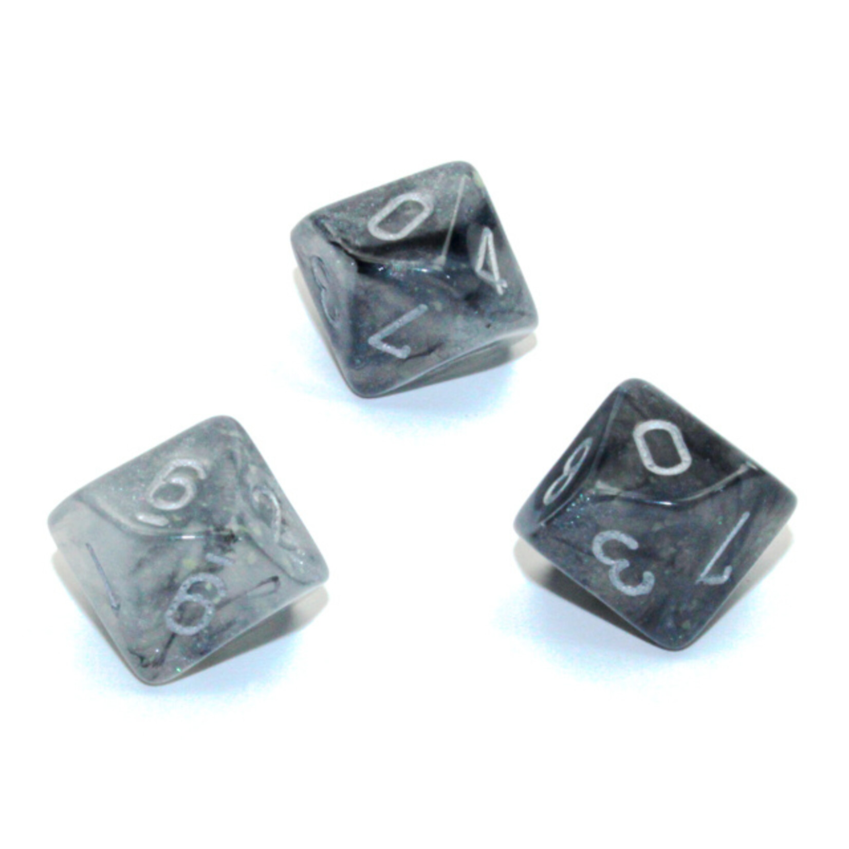 Chessex Chessex 10 x D10 Set Borealis Luminary - Light Smoke/Silver **