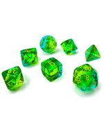 Chessex Chessex 7-Die set Gemini Translucent - Green-Teal/Yellow
