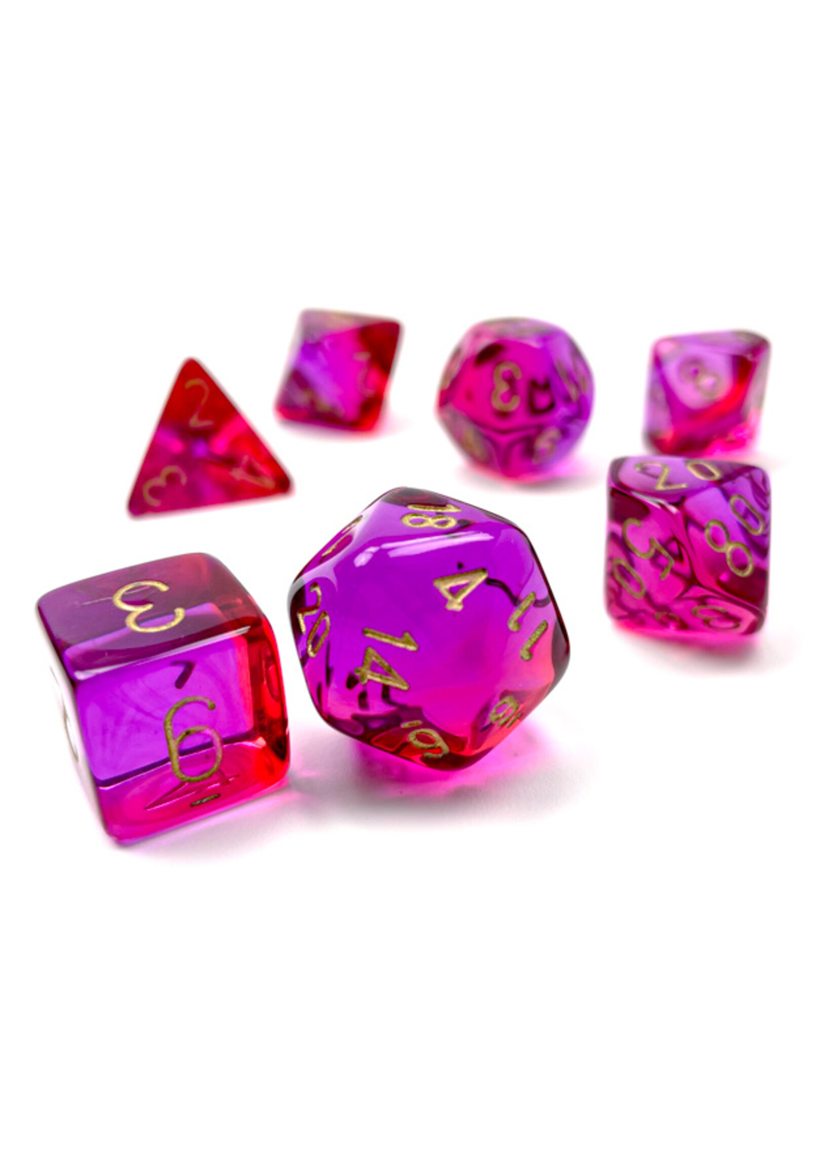 Chessex Chessex 7-Die set Gemini Translucent - Red-Violet/Gold