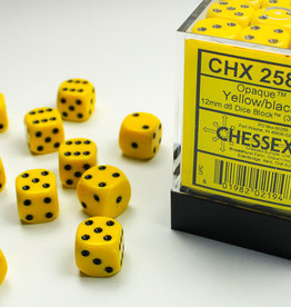 Chessex Chessex 36 x D6 Set Opaque 12mm - Yellow/Black
