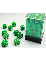 Chessex Chessex 36 x D6 Set Opaque 12mm - Green/White