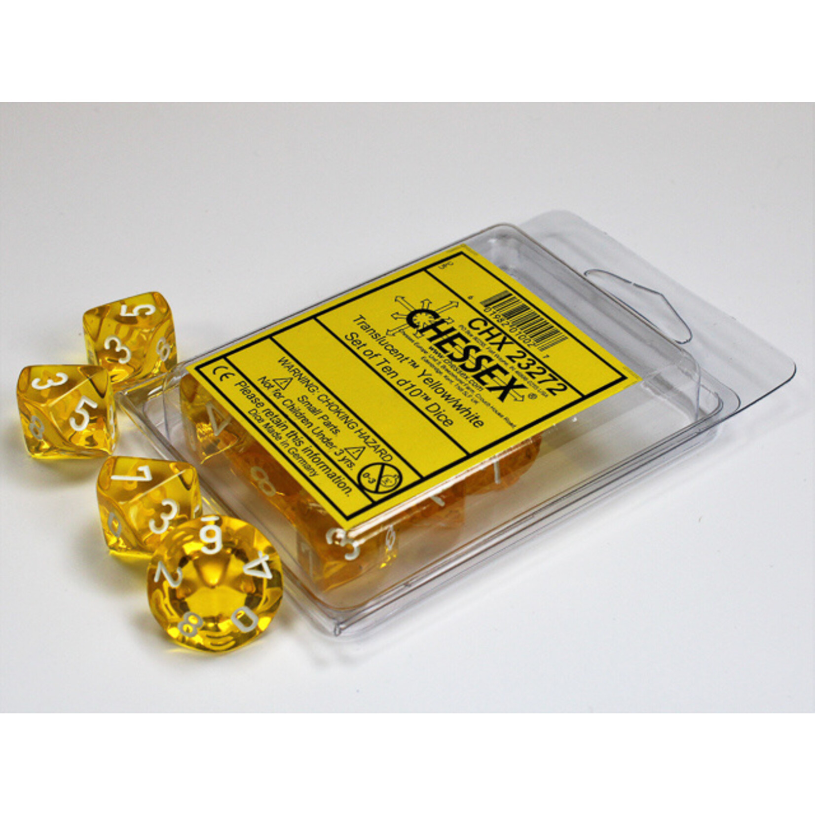 Chessex Chessex 10 x D10 Set Translucent - Yellow/White **