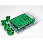 Chessex Chessex 10 x D10 Set Translucent - Green/White **