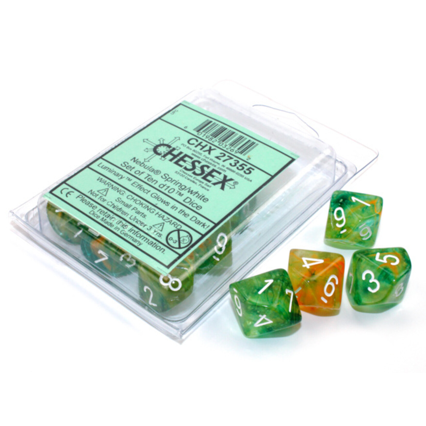 Chessex Chessex 10 x D10 Set Nebula - Spring/White