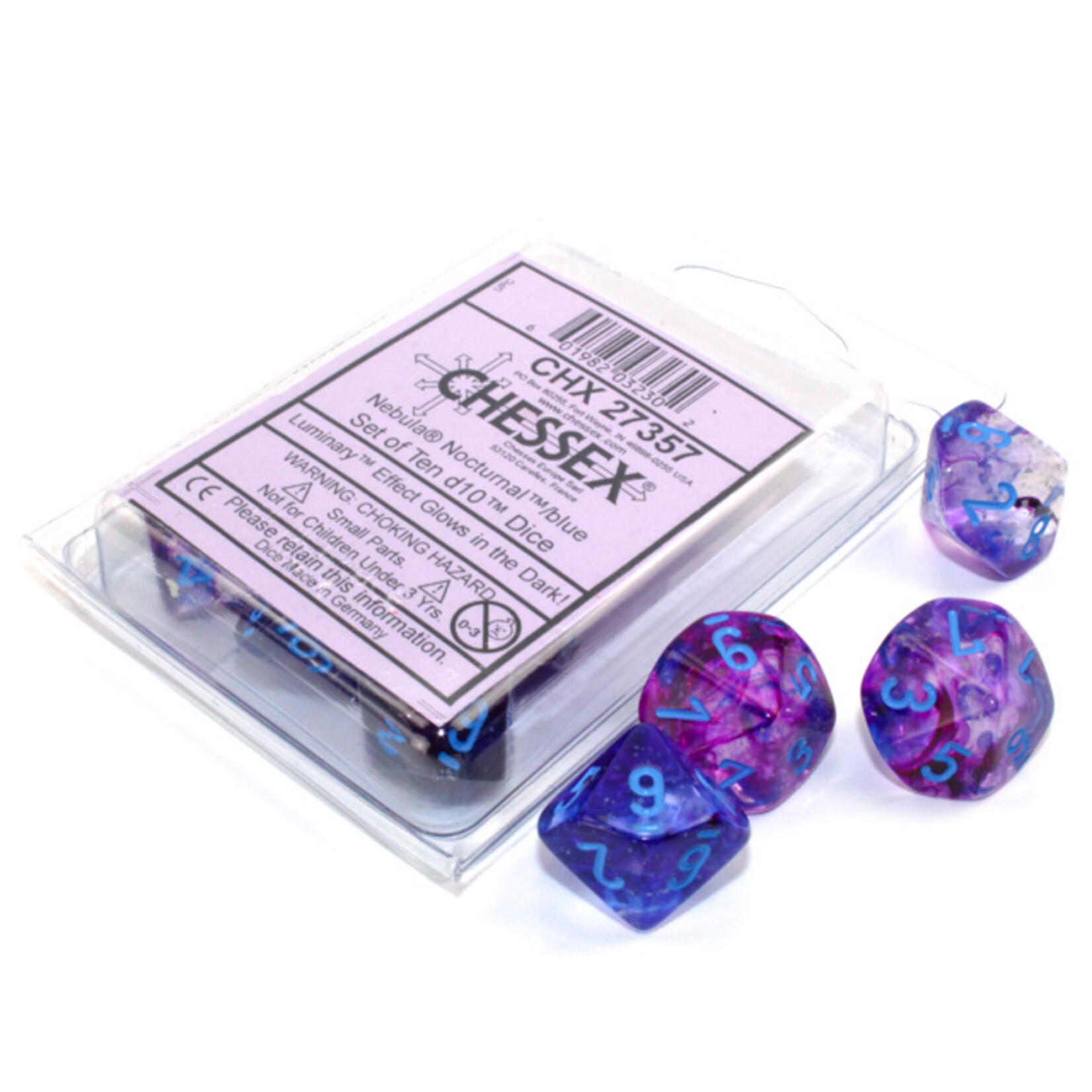 Chessex Chessex 10 x D10 Set Nebula - Nocturnal/Blue **